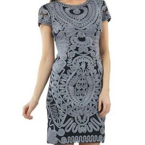 JS Collections Soutache Sheath Dress in Navy Size 4